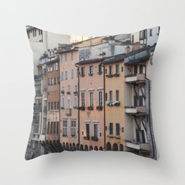 Homes at the Arno  |  Travel Photography Throw Pillow