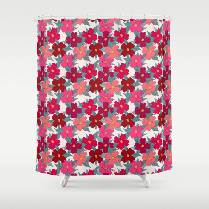 magenta pink yellow flowering dogwood symbolize rebirth and hope Shower Curtain