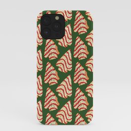Christmas Tree Cakes Pattern - Green iPhone Case | Cake, Painting, Pattern, Digital, Kitschy, Holiday, Kitsch, Vintage, Christmas, Watercolor 