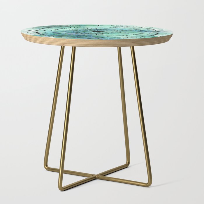 Adventure is Out There - Floral Compass Side Table