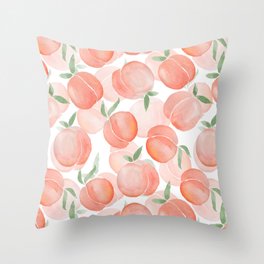 Pink peaches Throw Pillow