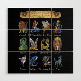 Ancient Egyptian Mythology Monsters Wood Wall Art