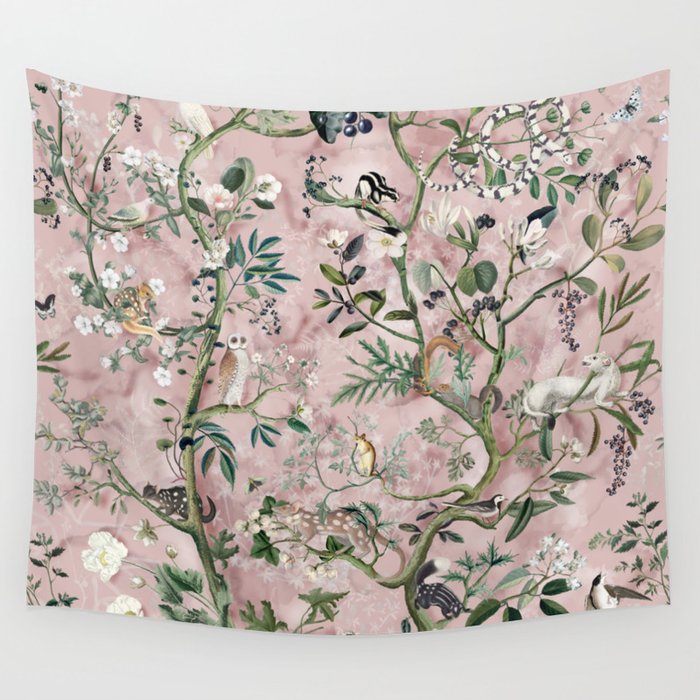 Wild Future pink Wall Tapestry