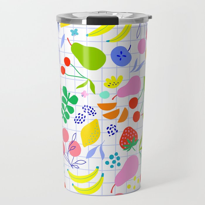 Ditsy Fruity & Summery Pattern Travel Mug