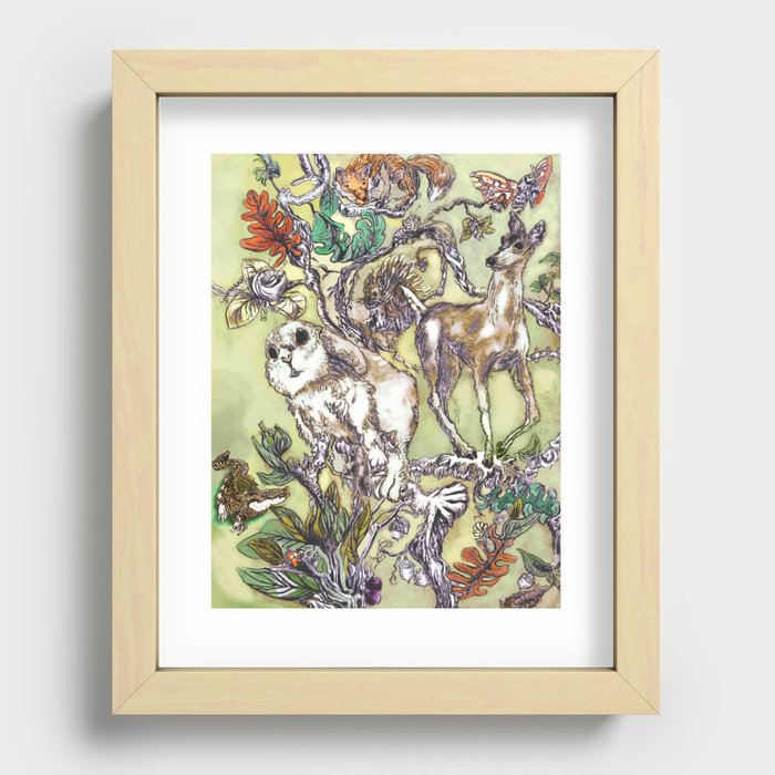Fauna Inlay Pattern #1 Recessed Framed Print