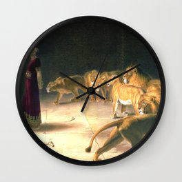 Daniel Answer To The King In The Lions Den By Briton Riviere Wall Clock