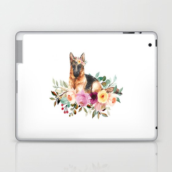 Dog Flower Laptop & iPad Skin
