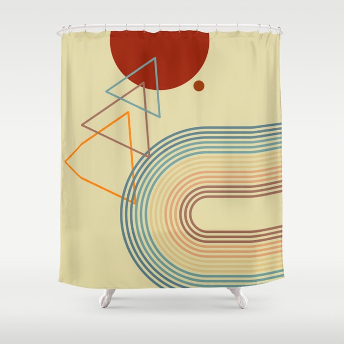 Red Sun Vintage Shower Curtain