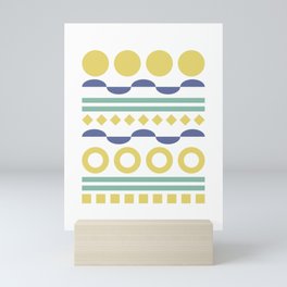 Patterned shape line collection 9 Mini Art Print