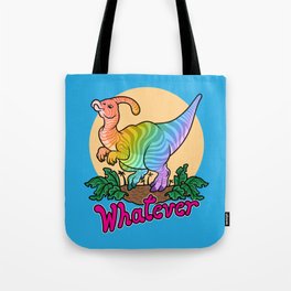 Moody Dinosaur (rainbow) Tote Bag