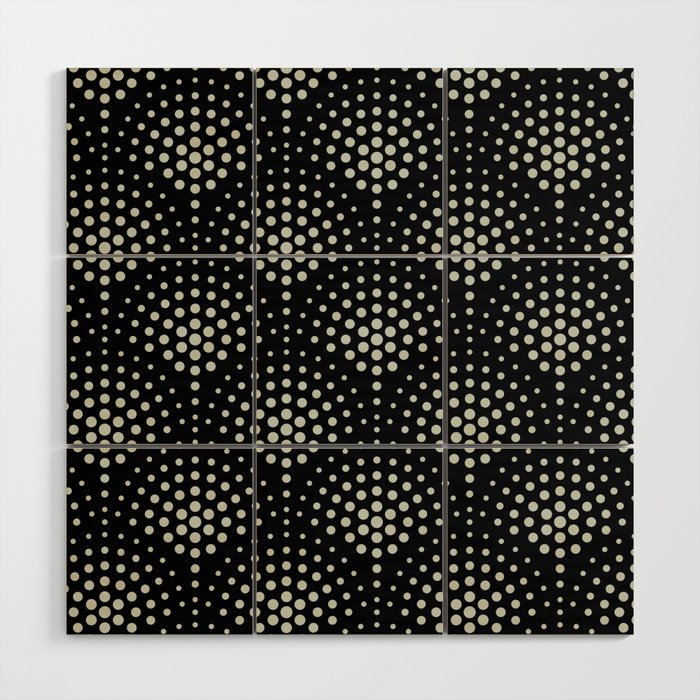 Black and Smoked Sage Polka Dot Scallop Pattern Pairs DV 2022 Popular Colour Favored One 0455 Wood Wall Art