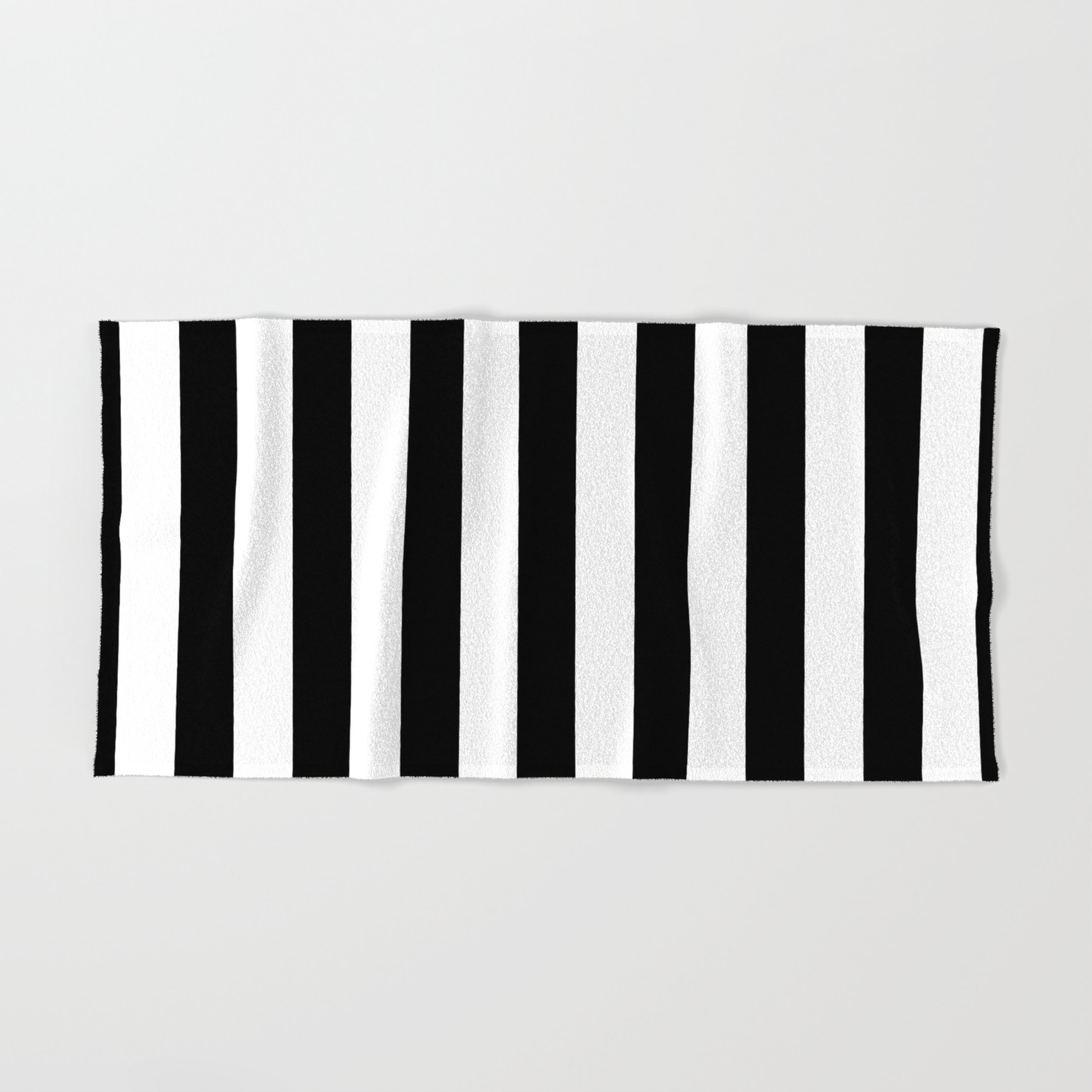 Solid Black And White Wide Vertical Cabana Tent Stripe Hand Bath