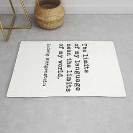 The Limits Of My Language Ludwig Wittgenstein Quote Area & Throw Rug