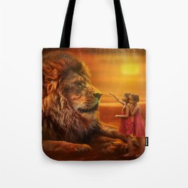 Lion twins | Lion et jumelles Tote Bag
