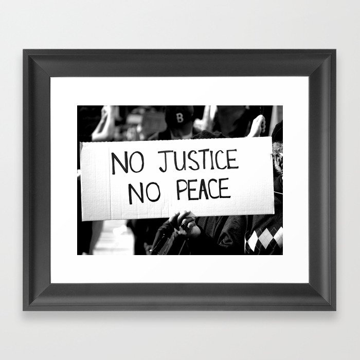 No Justice No Peace Framed Art Print