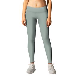 Allaying Grey Blue Green Solid Color Pairs To Sherwin Williams Halcyon Green SW 6213 Leggings
