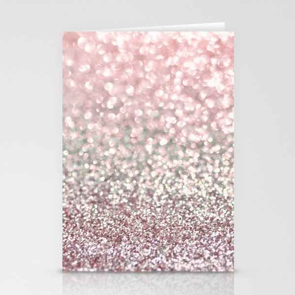 Girly Pink Snowfall Stationery Cards