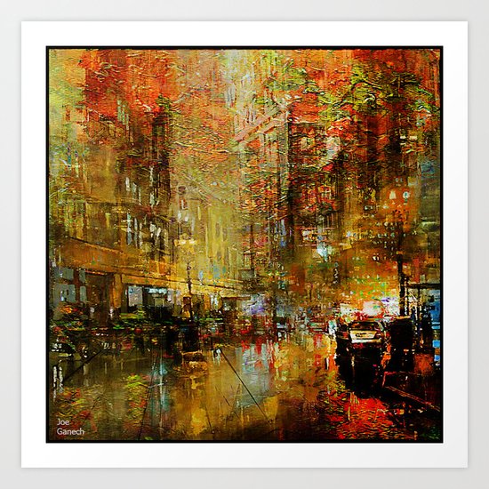 An evening in Detroit Art Print