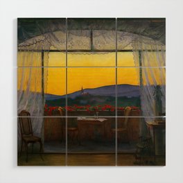 A Clean, Well-lighted Place (Room with a View) landscape painting by Harald Sohlberg Wood Wall Art