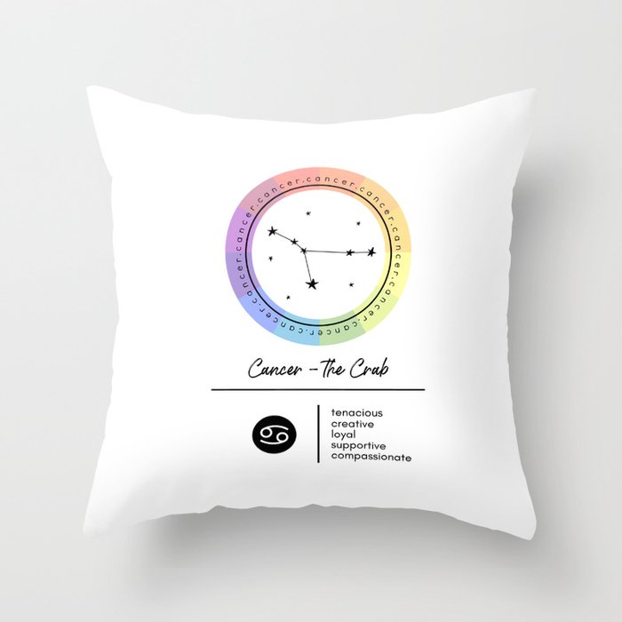 Cancer Zodiac | Color Wheel Throw Pillow
