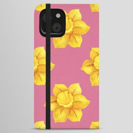 daffodil pattern watercolor iPhone Wallet Case