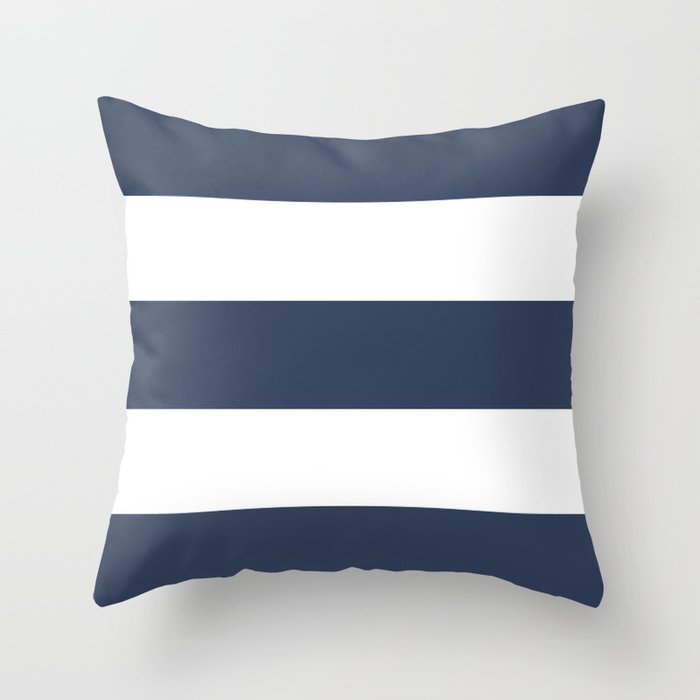 Blue Rugby Striped Art Throw Pillow
