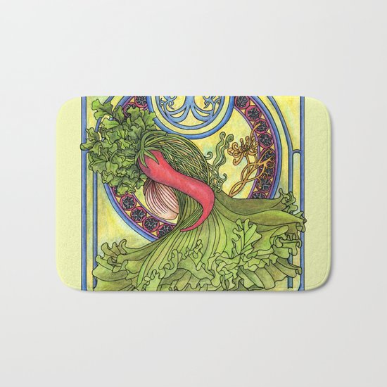 Art nouveau. Spices and vegetables Bath Mat