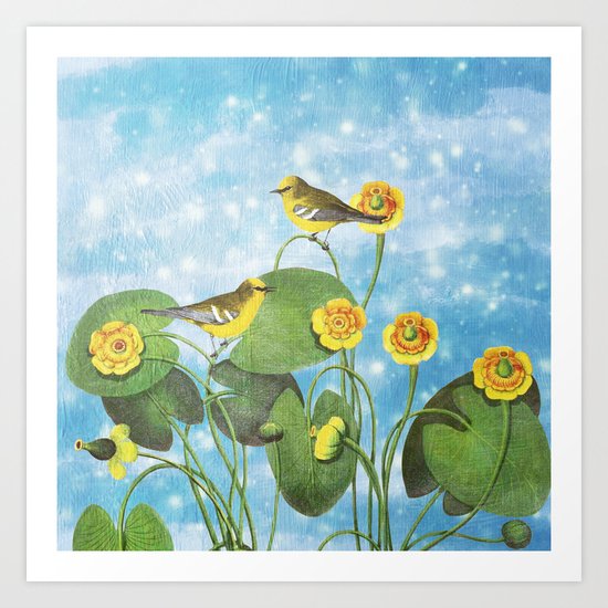 One Morning in the Water Lily Pond Art Print