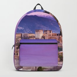 The Alhambra Palace, Albaicin and Sierra Nevada. At sunset. Backpack | Digital, Snow, Sunrise, City, Sunset, Long Exposure, Color, Landscape, Prints, Alhambra 