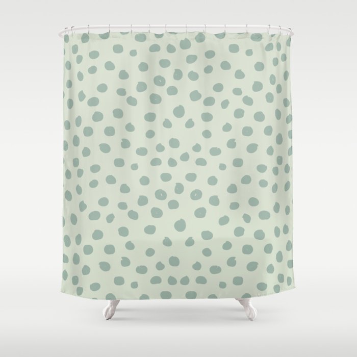 Dots Sage Shower Curtain