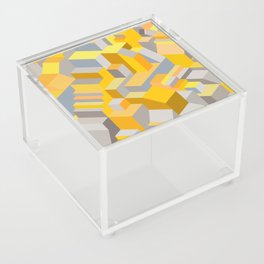 Labyrinth Marigold Yellow Grey Acrylic Box