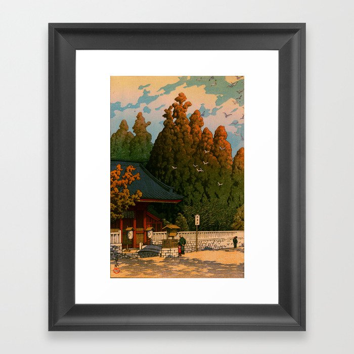 Kawase Hasui - Japanese Tree Sunset  Framed Art Print