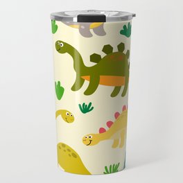 Cute Dinosaurs Pattern In Flat Style Travel Mug