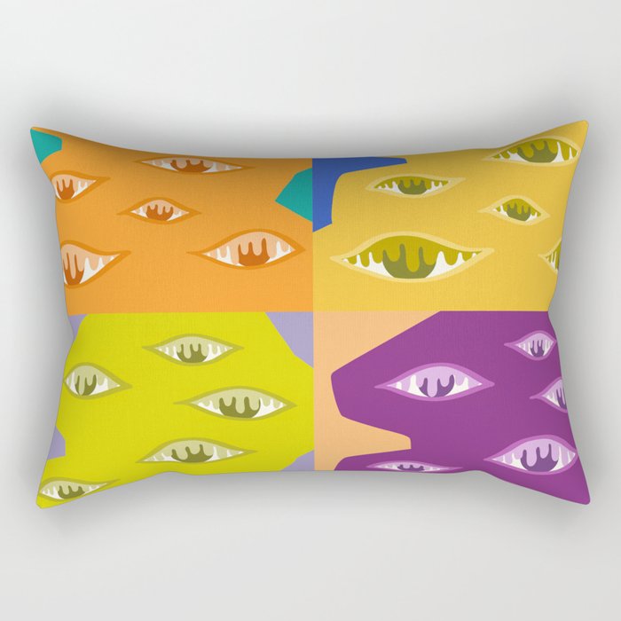 The crying eyes patchwork 3 Rectangular Pillow