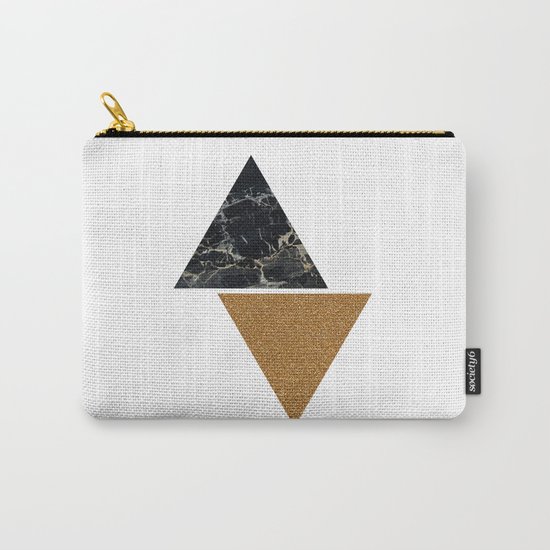 Dark marble and bronze geo Carry-All Pouch