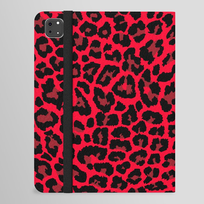 Red abstract leopard print iPad Folio Case