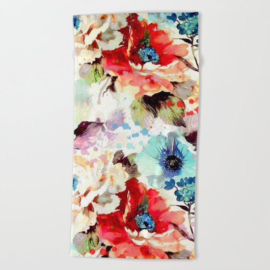 Poppies 03 Beach Towel