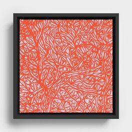 Summer Orange Saffron - Vibrant Abstract Botanical Nature Framed Canvas