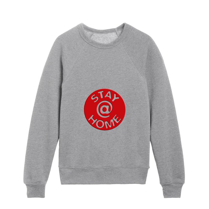 Stay @ Home Button - Red Dot Works Kids Crewneck