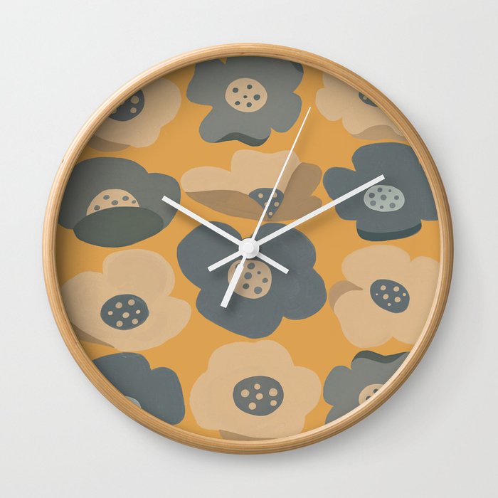 Retro floral Wall Clock
