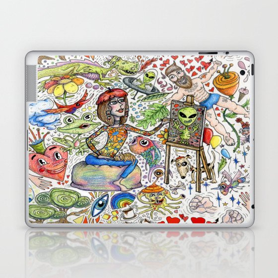 Just sit down and draw something Laptop & iPad Skin