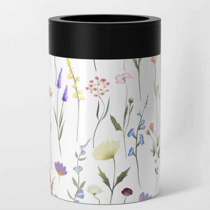 Pretty Wildflowers Floral Pattern Can Cooler