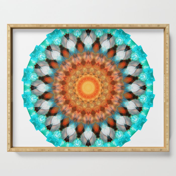Colorful Bright Mandala Art - Tribal Wisdom Serving Tray