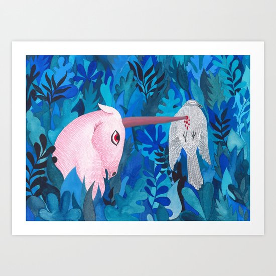 Accident in the enchanted forest Art Print