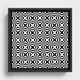 Geometric shapes black and white stars Framed Canvas
