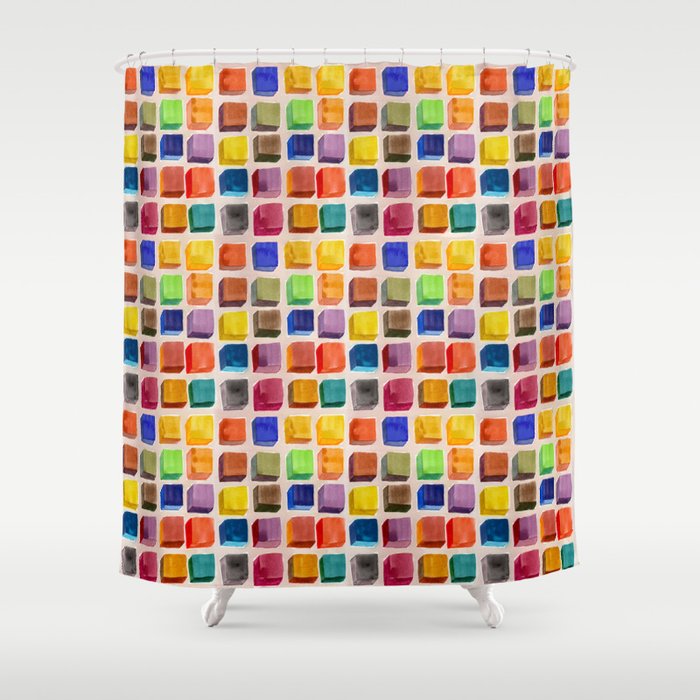 Colorful Buttons Shower Curtain