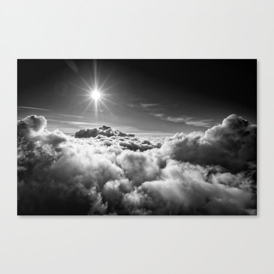 Clouds Black & White Canvas Print