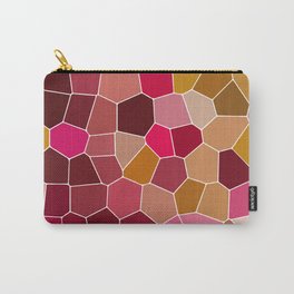 Hexagon Abstract Pink_Olive Carry-All Pouch