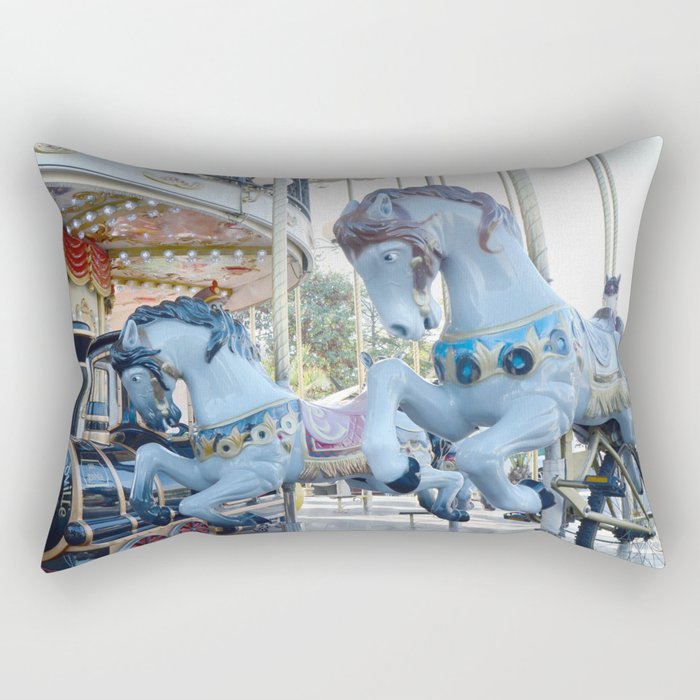 Paris Carousel Merry Go Round Horses Baby Boy Blue Nursery Decor