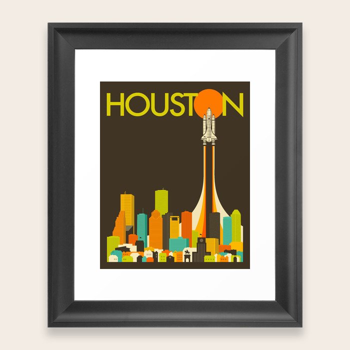 HOUSTON SKYLINE Framed Art Print by Jazzberry Blue Society6